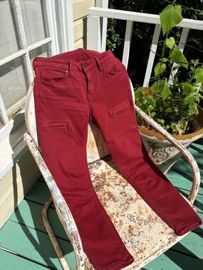 Mavi Wine-Red Skinny Cargo Jeans